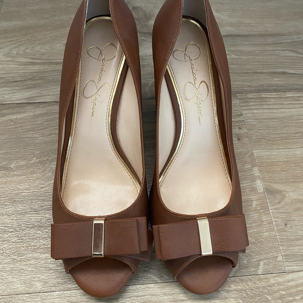 Jessica Simpson Lynden Brown Wedges Size 7